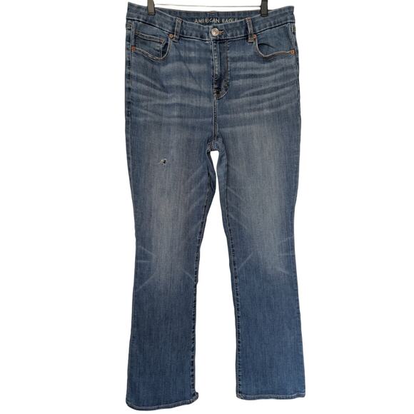 American Eagle Women Jeans, Super Stretch Curvy Skinny Kick Jeans, Sz 16 Long - Picture 1 of 10